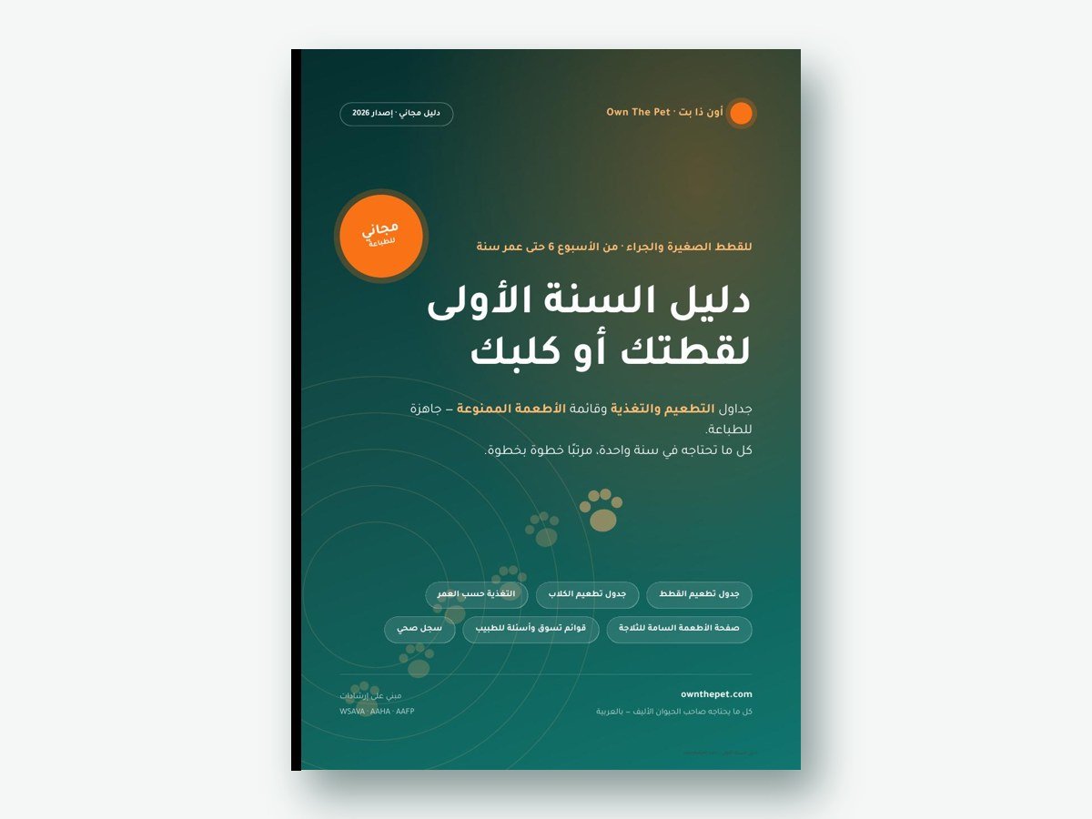 دليل السنة الأولى لقطتك أو كلبك