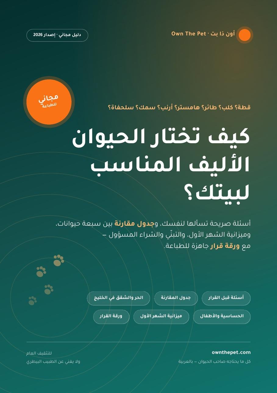 كيف تختار الحيوان الأليف المناسب لبيتك؟