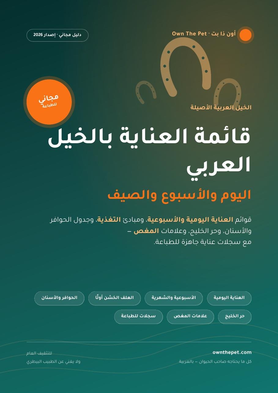 قائمة العناية بالخيل العربي: اليوم والأسبوع والصيف
