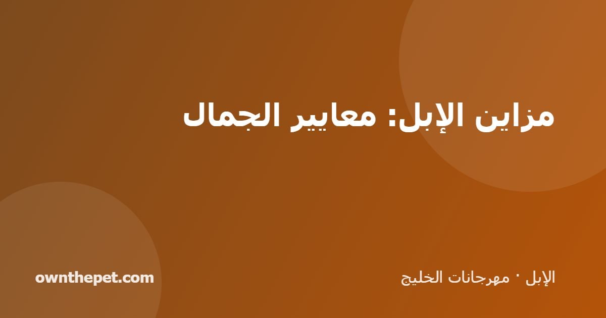 مزاين الإبل: معايير الجمال