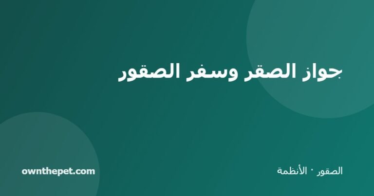 جواز الصقر وسفر الصقور